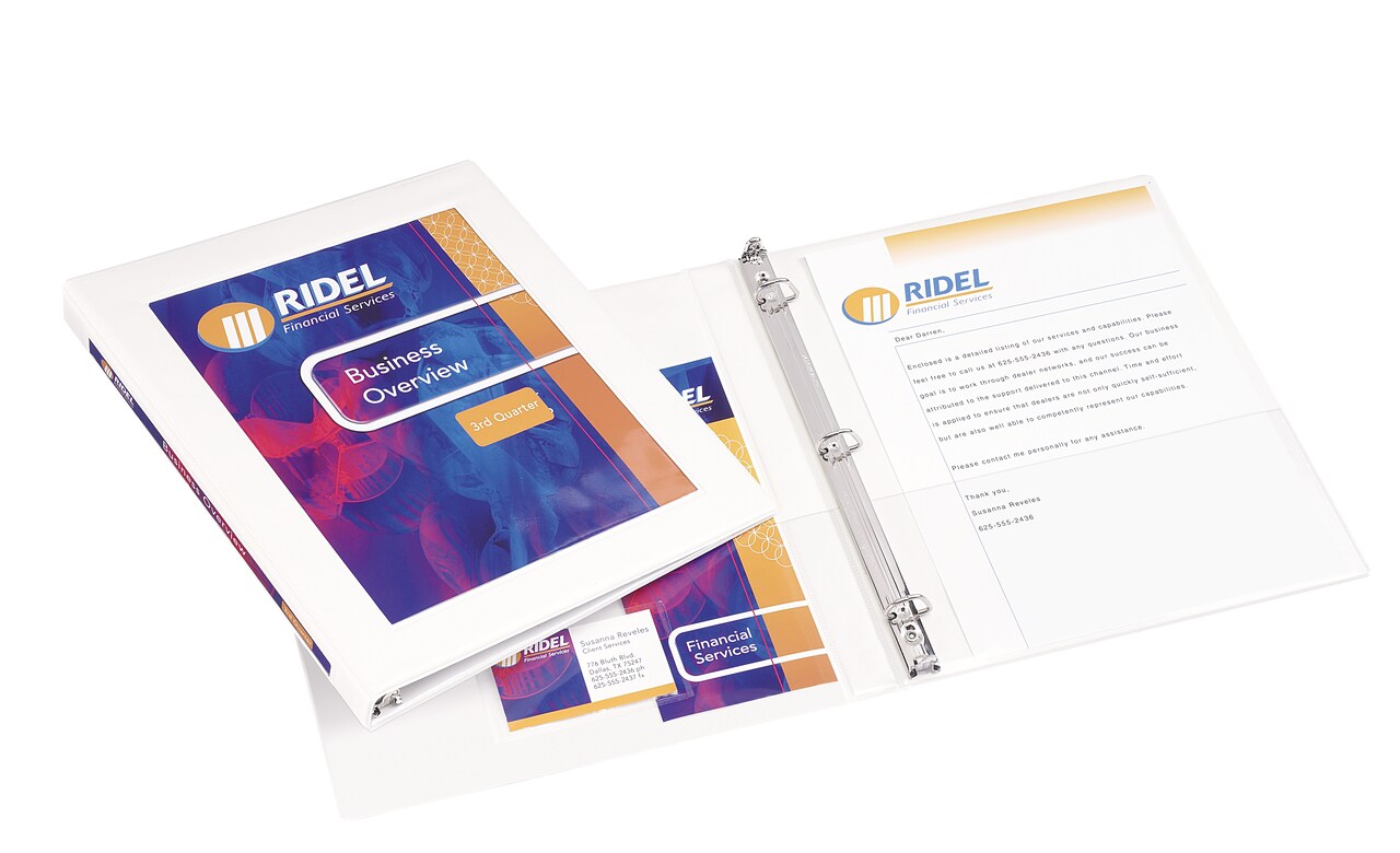 Avery Heavy-Duty Framed View 3 Ring Binder, 0.5" Slant Rings, 1 White Binder (68052)